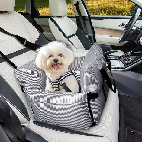 1 Siège Auto Chien, 52x52 Cm, Ceinture Sécurité, Base Antidérapante, Poches Rangement, Voyage Voiture (1/5)