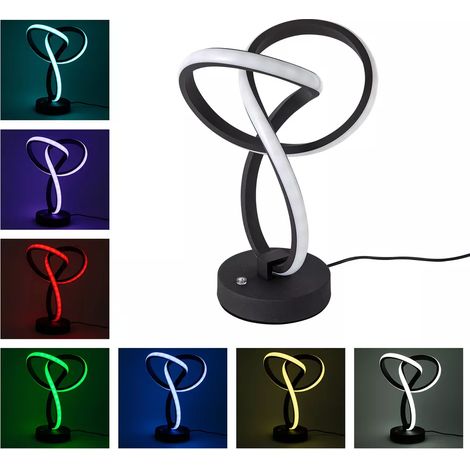 Lampe de chevet LED 10 couleurs 10W Lampe de table Touch Dimmable Spirale unique (1/5)