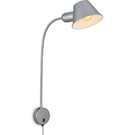 Lampe de chevet pivotante et de lecture, 1xE27, 10 W, finition chrome, pour chambre à coucher, marque (1/5)