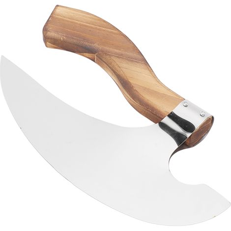 Hachette à pizza viking, artisanale, médiévale, en acier inoxydable, avec manche en pin, pour la maison, le restaurant et le bar. (1/5)