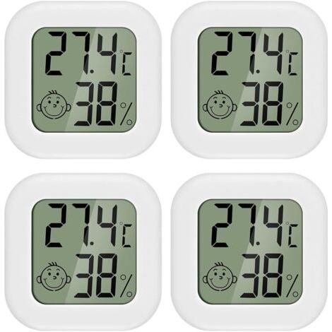 4 pièces Mini LCD Thermomètre Hygromètre Interieur Termometre Maison Convient pour Les Chambres D'enfants,Les Chambres de Personnes âgées etc (1/5)