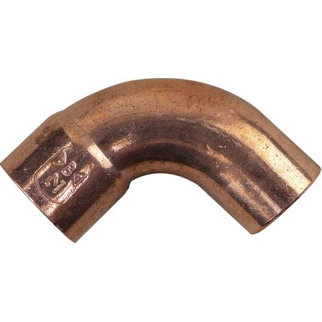 Raccord cuivre coudé 90° à souder - Mâle / femelle grand rayon - diamètre 16 mm (1/3)
