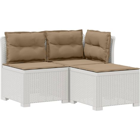 Maison Exclusive - 3-Sitzer Garten Sofa mit Kissen Rattan-Look PP (1/5)