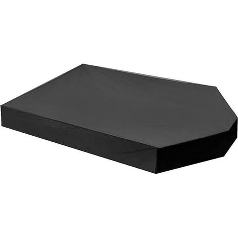 Funda para arenero de jardín, fabricada en tela Oxford, impermeable y a prueba de polvo, con forma de barco y cordón ajustable (Color: Negro, Dimensiones: 16011322cm) (1/5)