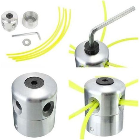 Universeller Aluminium-Trimmerkopf, Kantentrimmerkopf, Doppelfadenspule, Nylonfadenkopf für Rasenmäher, 1 Fadenkopf + 4 Fäden (1/5)