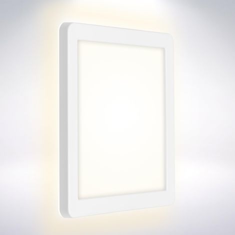 Éclairage extérieur LED, applique murale d'extérieure avec effet de rétro-éclairage, 8 Watt, 1.200 Lumen, 4.000 Kelvin, Blanc, Carré, 190x190x28mm (LxLxH) (1/5)