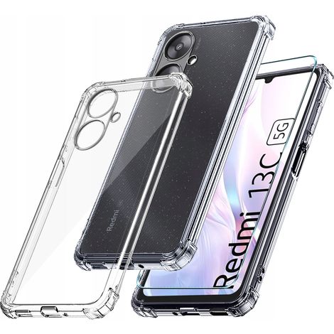 Coque antichoc transparente avec verre trempé 9H pour Xiaomi Redmi 13C 4G (1/5)