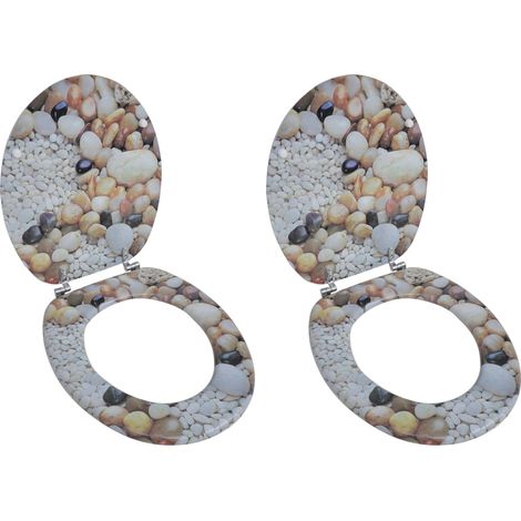 Unico Design Tavolette WC con Coperchi 2 pz in MDF Design Sassolini 43,7x37,8 cm Magnifico it - Multicolore14737 (1/5)