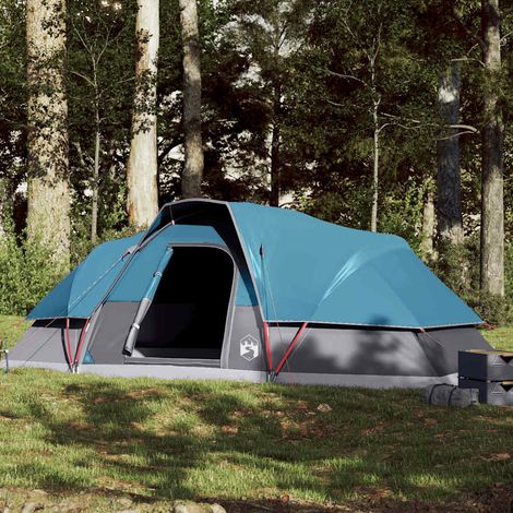 vidaXL Tente familiale à dôme 9 personnes bleu imperméable (1/5)