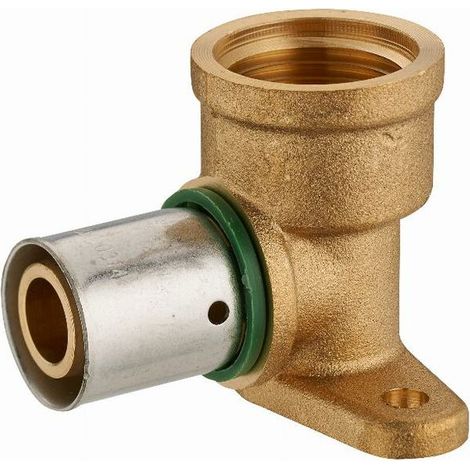 – Coude applique à sertir profil TH pour tube PER – Ø 16 mm femelle 1/2'' (15x21) – Bague inox imperdable – Étanchéité parfaite (1/5)