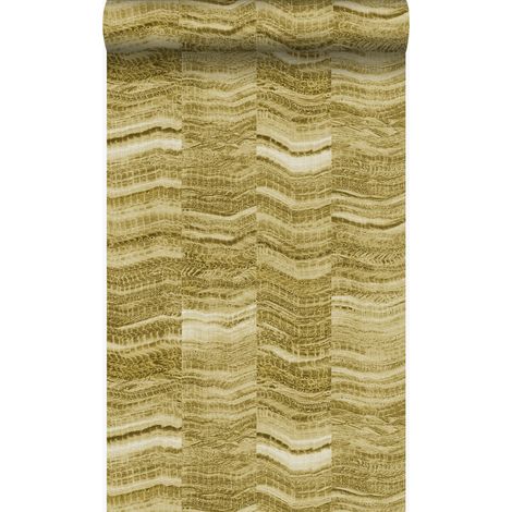 papier peint rayures en morceaux de marbre stratifié jaune ocre - Origin Wallcoverings (1/5)