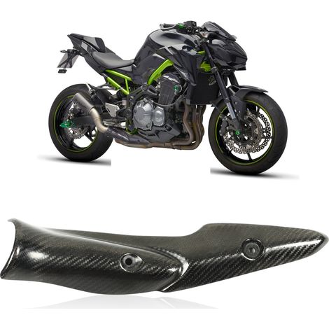 Hitzeschild aus Kohlefaser für das Abgassystem-Verbindungsrohr des Kawasaki Z900 Motorrads (2017-2019) (1/5)