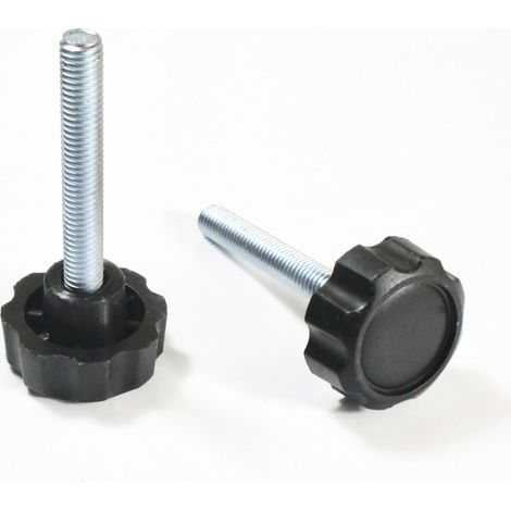 Ajile – Bouton Molette de Manœuvre, Serrage - Tige Filetée Diamètre 32 mm (M8) et Longueur 50 mm en Acier Zingué