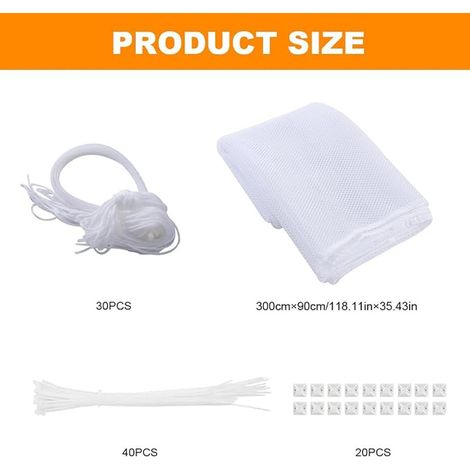White Safety Net for Children 300 x 90 cm (1/3)