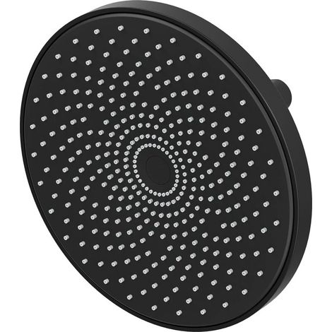 Soffione doccia a pioggia da 10'', soffione doccia fisso ad alta pressione con pannello rotondo nero con cielo stellato, beccuccio anti-intasamento a 369 fori, sfera di rotazione regolabile a 360° (1/4)