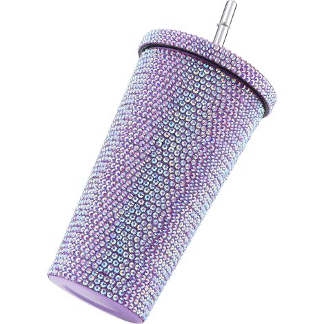 Bouteille d'eau isotherme de 500 ml en acier inoxydable décorée de strass pour femmes (1/5)