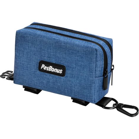 Waste Bag Dispenser for Dogs, Robust Dog Waste Bag Dispenser with Carabiner, Suitable for All Leads, Dog Waste Bag Holder Including 15 Waste Bags (Blue) (1/5)