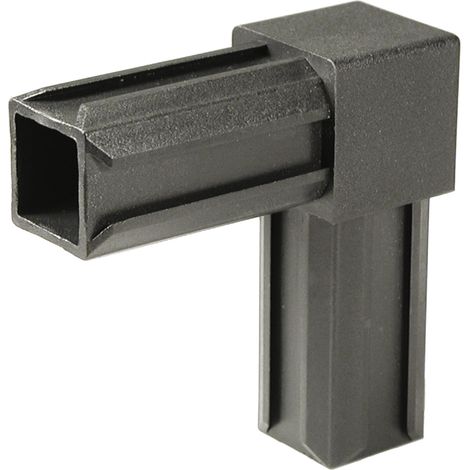 Raccord XD pour tubes carrés 90° – Plastique noir – Dimensions 20 x 20 x 1,5 mm – Set de 10 pièces – Accessoire pour gaine électrique ICTA – Alberts