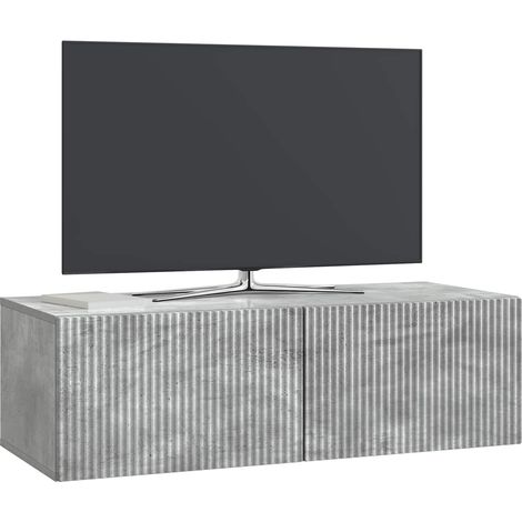 Maison Exclusive - Meuble TV mural Gris béton 98 x 41 x 30 cm Bois d'ingénierie