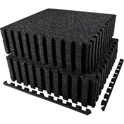 24 Mats 60 x 60 x 1.5 cm Fitness Equipment Mats with Thick Heavy Duty Rubber Surface, Puzzle Floor Protection Mats for Gym and Home (1/5)