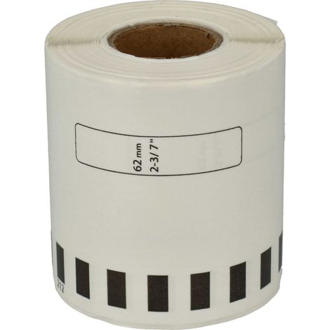 vhbw Etiketten-Rolle 62mm x 15,24m (1 Etikette) kompatibel mit Brother PT QL500BW, QL-550, QL500BS Etiketten-Drucker - Premium Weiß (1/5)