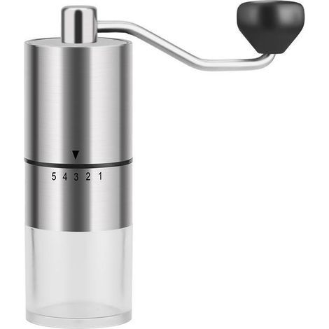 1 Stainless Steel/Black Plastic/White Plastic Manual Coffee Grinder with Conical Grinder - Quick and Portable Espresso and Coffee Maker, Perfect for Camping, Travel, and Office Use - Back-to-School Co (1/4)