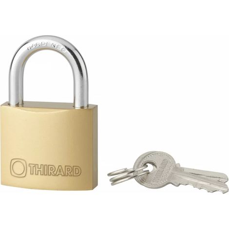 THIRARD - Cadenas à clé Type 1+, laiton, intérieur, anse acier, 40mm, 2 clés - THIRARD