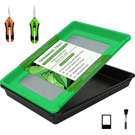Bol de parage avec passoire, plateau de parage professionnel avec passoire fine en acier inoxydable de 150 microns, 2 ciseaux de parage, 1 brosse et 1 loupe, ensemble de bol de parage pour pollen (1/5)