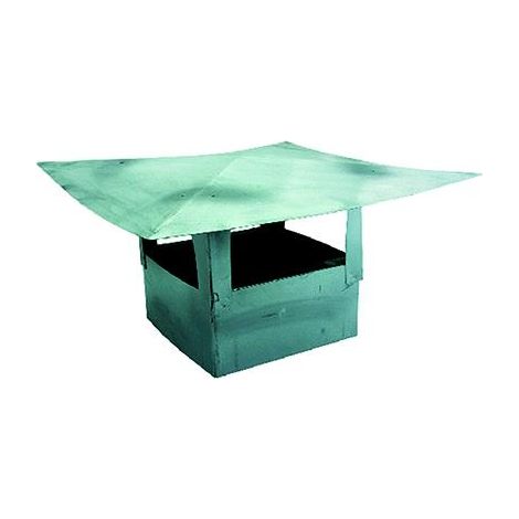 Fumaiolo A Cappello Quadro Cm 25 X 25 In Lamiera Zincata. Attacco Maschio.