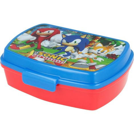 Sandwich box bambini Sega Sonic in plastica, senza BPA, lavabile e riutilizzabile, non adatta al microonde e alla lavastoviglie (1/3)