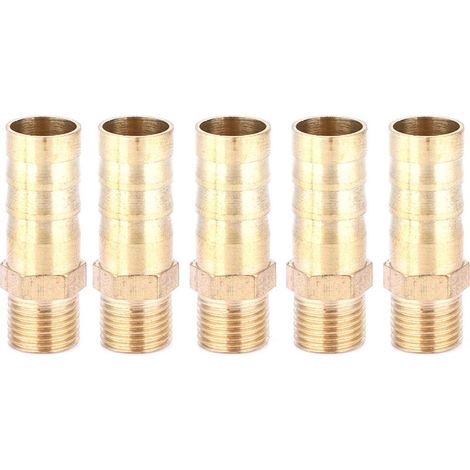 Raccord laiton 5 pièces G1/8 mâle pour tuyau 10mm - Connexion gaz et liquide avec olive (1/5)