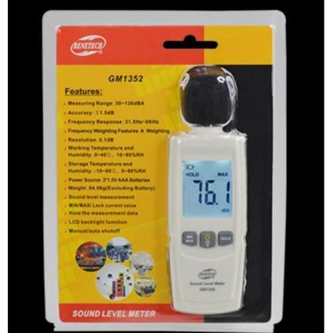 Sonomètre TM1352 Testeur Niveau Sonore Indicateur de niveau sonore 30 130dBA (1/3)