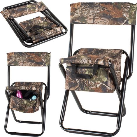 Chaise de chasse avec dossier et tabouret de rangement avec sac de rangement (1/3)