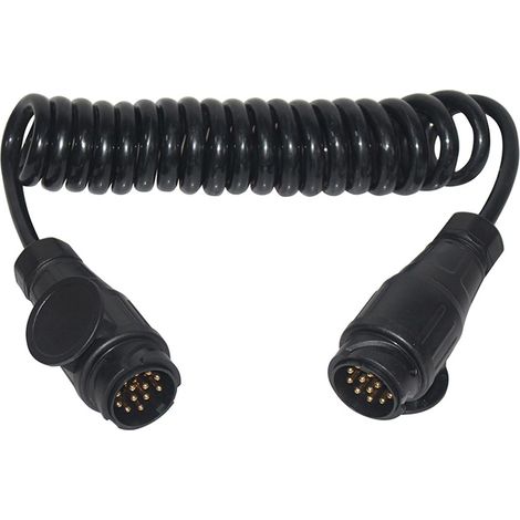 Câble Enroulé Extension Remorque 3M Prise Mâle 13-13 Broches, Adaptateur Faisceau Câblage 13 Cœurs, Convertisseur Plomb avec Prise Connecteur Câblage Câble pour Bateau, Tracteur Voiture, Caravane (1/5)