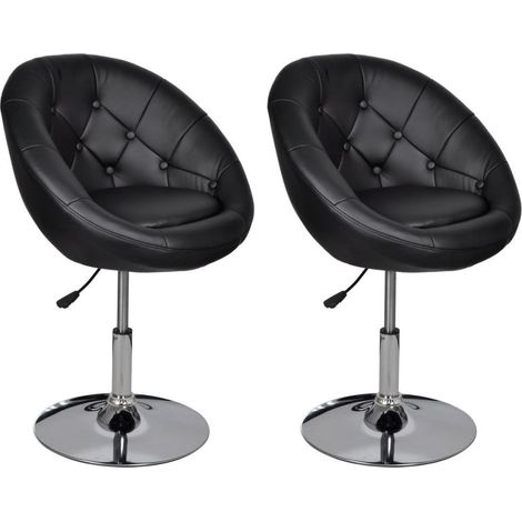 Fauteuil noir Similicuir Kapole - Lot de 2 (1/5)