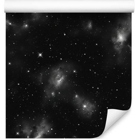 Carta da parati galassia ad acquerello, nera, grafite e grigia, 50x1000 cm (1/5)