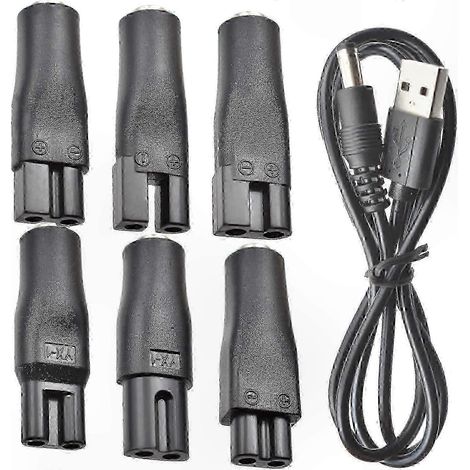 Câble de charge USB 5V pour tondeuses à cheveux, taille-barbe, rasoirs et appareils de beauté - Lot de 7 cordons de remplacement (1/5)