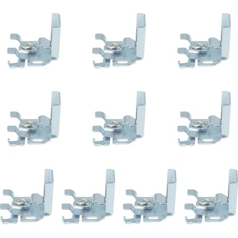 Paquete de 10 soportes de montaje resistentes para estores romanos: clips de montaje de metal robustos para riel superior de 25 mm. (1/5)