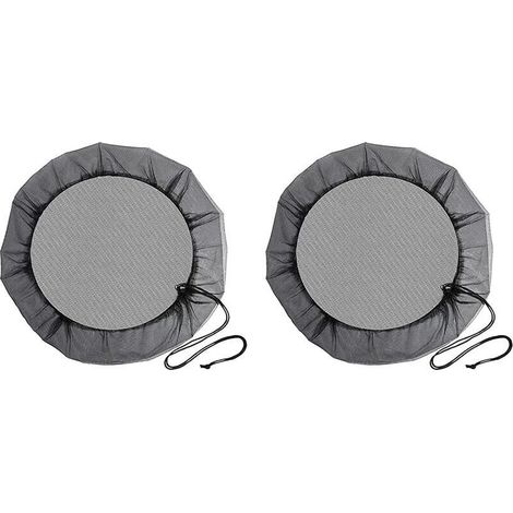 Filet de Baril de Pluie, 2 Pièces Filet de Protection avec Cordon de Serrage, Couverture Anti-Moustique & Animaux pour Récupérateur deau de Pluie (Diamètre 95 cm) (1/5)