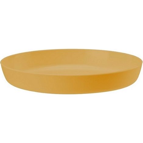 Soporte de plástico para maceta de azalea de 11 cm, color amarillo mostaza. (1/3)