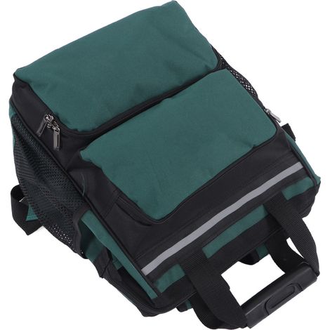 Robuster Werkzeugrucksack aus Canvas, großes Fassungsvermögen, mehrere Taschen, tragbare Tasche für Elektriker, 40 cm hoch (1/5)
