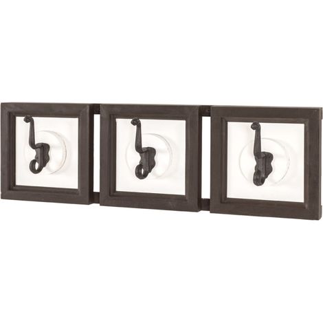 Patère Murale en Bois "3 Crochets" 58cm Naturel