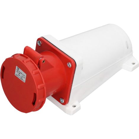 Wasserdichte Industriesteckdose, 4-polig, Kabelverbinder, offene Installation, 63 A, 380–415 V (1/5)