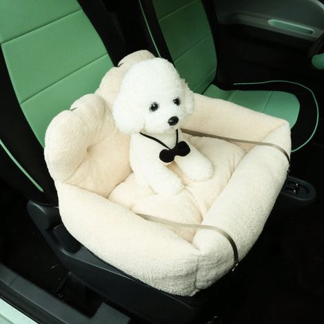 Coussin pour animaux en peluche, forme carrée, taille moyenne, lit douillet pour chien et chat, couchage chaleureux, accessoire confortable pour la maison (1/2)