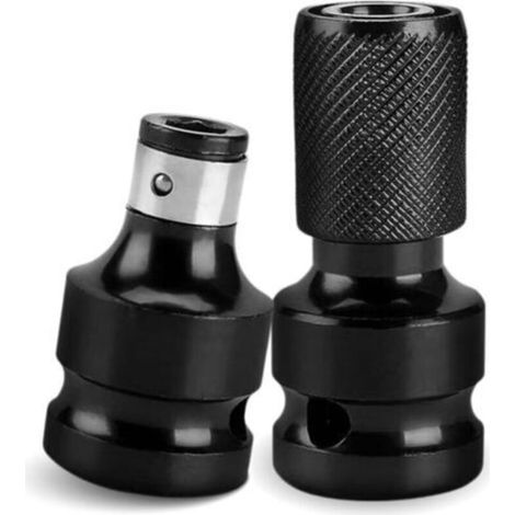 Juego de 2 adaptadores para destornillador de impacto, de 1/2" a 1/4" de cuadradillo, para llave de impacto, destornillador y portapuntas - Crezuo