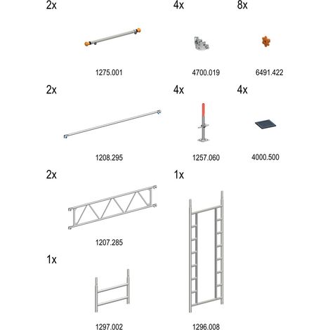 Layher Uni Standard Erweiterung Treppen-Kit Typ1 mit Durchgang (1/3)