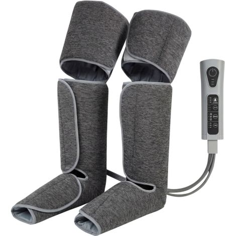 Massaggiatore per gambe con funzione riscaldante e di compressione, 3 modalità automatiche e 3 livelli di intensità, massaggiatore per piedi e polpacci, disponibile in loco. (1/5)