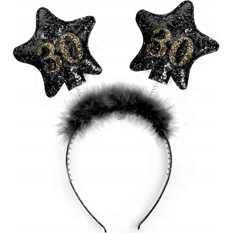 Diadema para 30 cumpleaños, negra, 1 unidad.