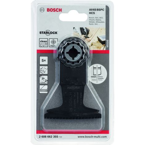 Bosch 5x HCS Tauchsägeblatt AII 65 BSPC Hard Wood 40 x 65 mm - 2608662355