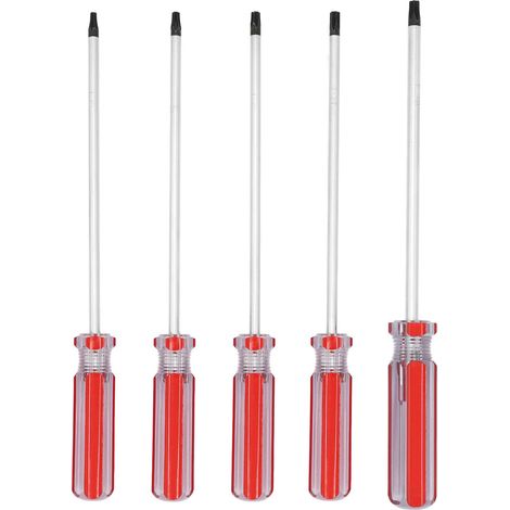 Lot de 5 tournevis Torx magnétiques T15 T20 T25 T27 T30 pour réparation d'ordinateur, outils automobiles et appareils ménagers, 15,2 cm (1/5)